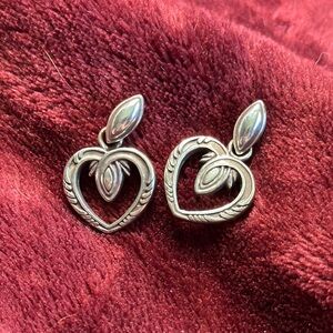 Elegant Silver Heart Earrings